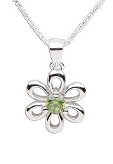 handsome daisy August birthstone baby necklace